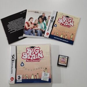 Big Brain Academy DS Lite Game Nintendo 2005 Tested Works + Box, Instructions‎
